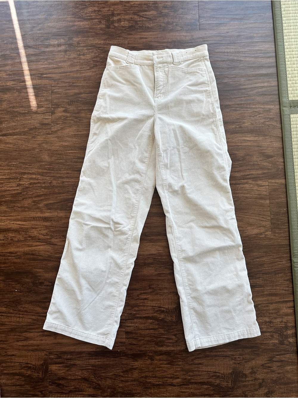 Madewell cream corduroy wide leg pants